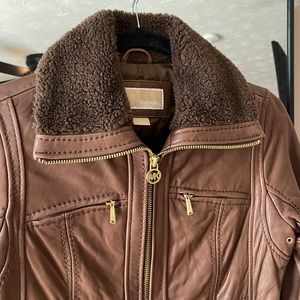 Michael Kors Brown Leather Jacket